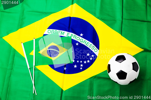 Image of Brazilian flag and football