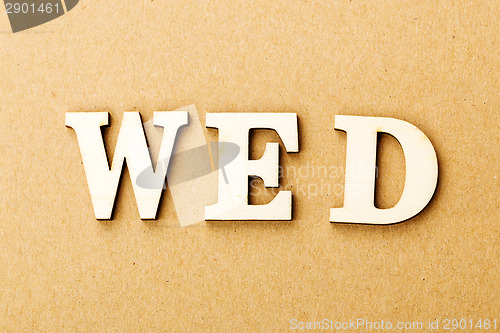 Image of Wooden text for wednesday