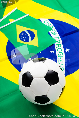 Image of Brazilian flag and football