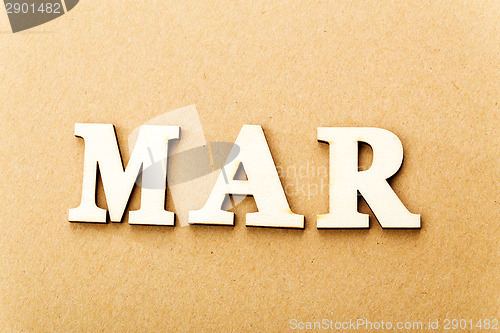 Image of Wooden text for March