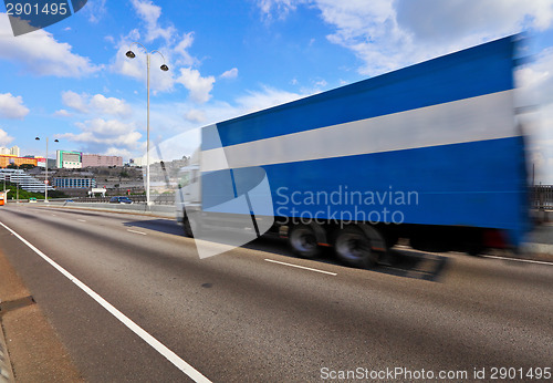 Image of Container truck on highway