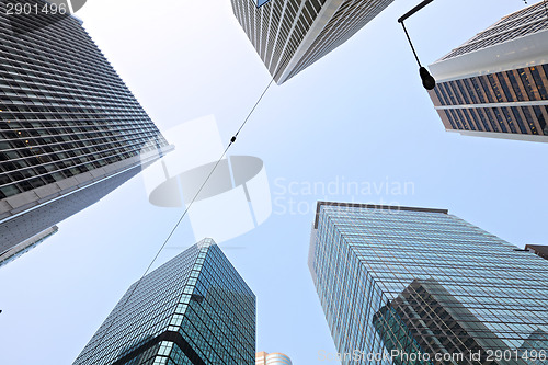 Image of Business center from low angle view