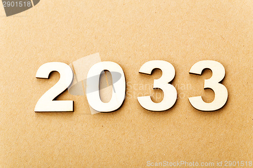 Image of Wooden text for year 2033