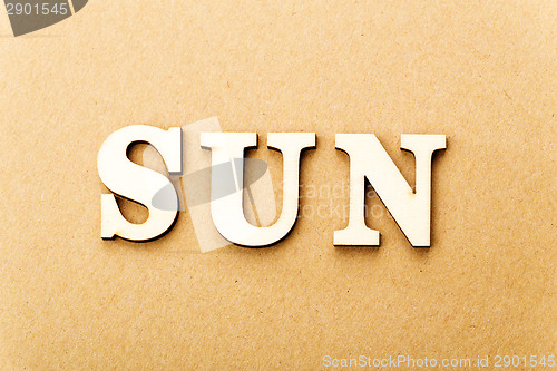 Image of Wooden text for Sunday