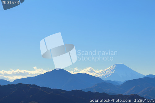 Image of Mount Fuji Top with snow 