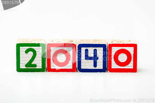 Image of Wooden block for year 2040