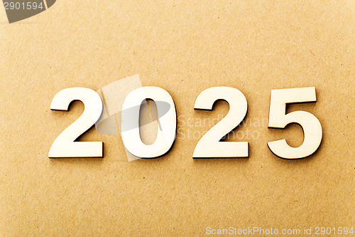 Image of Wooden text for year 2025