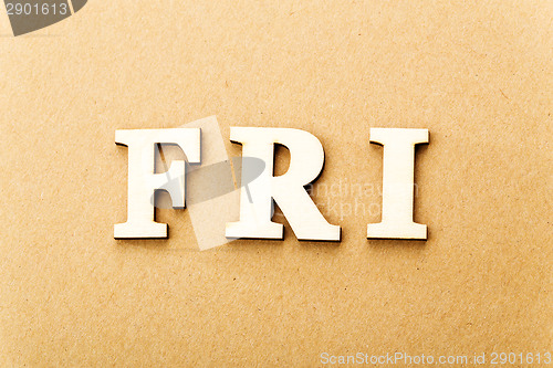 Image of Wooden text for Friday