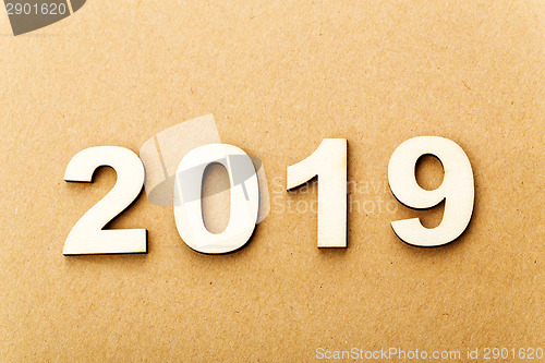 Image of Wooden text for year 2019
