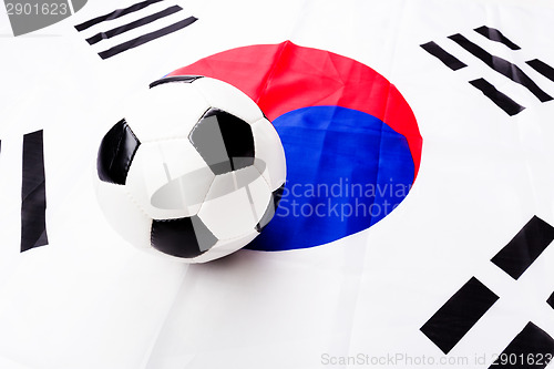 Image of South Korean flag and football