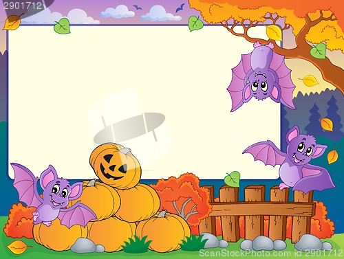 Image of Autumn frame with Halloween theme 7