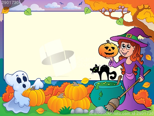 Image of Autumn frame with Halloween theme 6