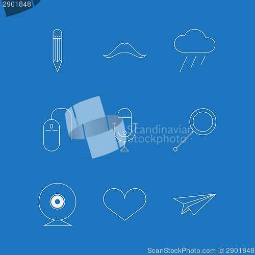 Image of Vector outline icons for blog
