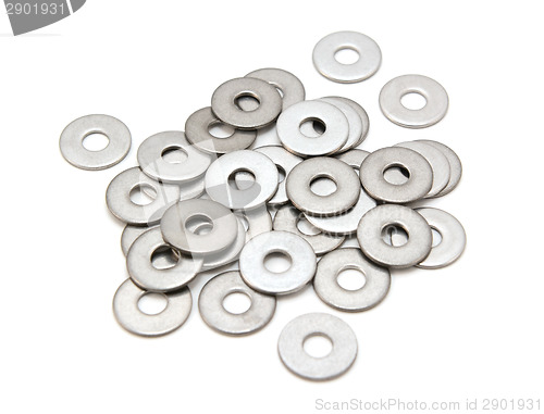 Image of Pile of stainless steel washers