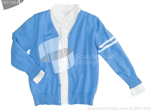 Image of Trendy blue cardigan