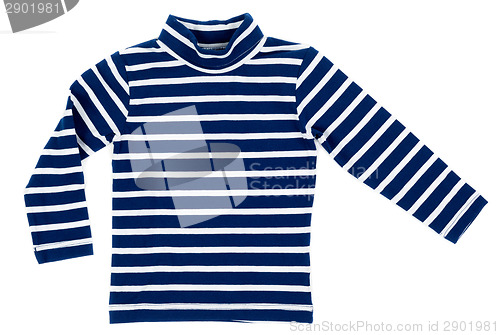 Image of striped t-shirt on white