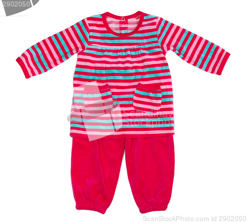 Image of striped baby dress with panties