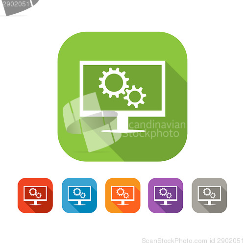 Image of Color set of flat settings icon