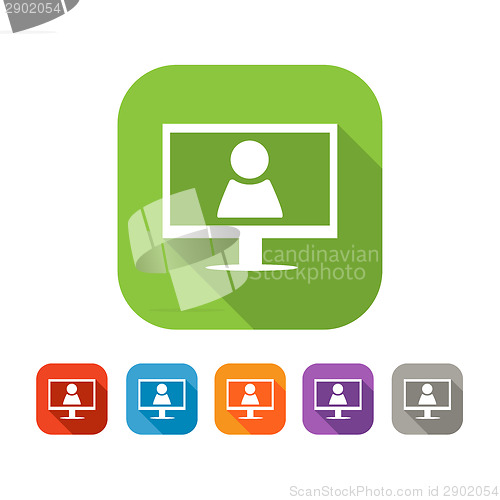Image of Color set of flat video chat icon
