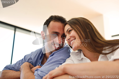 Image of relaxed young couple at home
