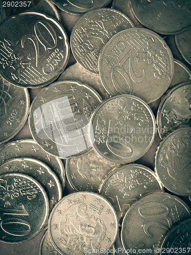 Image of Retro look Euro coins background