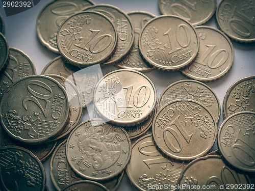 Image of Retro look Euro coins