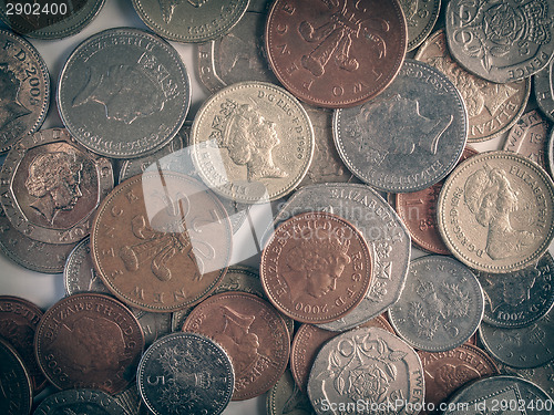 Image of Retro look Pound coins