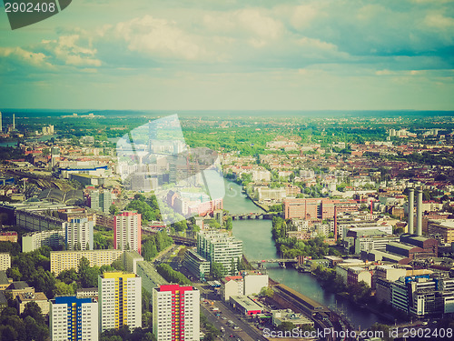 Image of Retro look Berlin aerial view