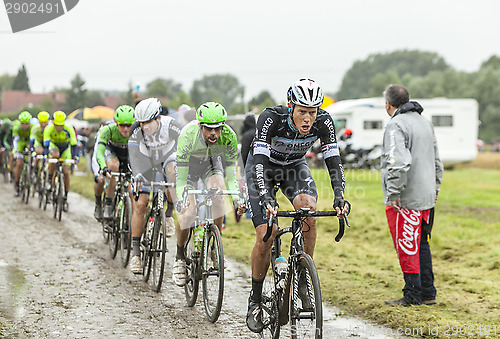 Image of The Cyclist Niki Terpstra on a Cobbled Road - Tour de France 201