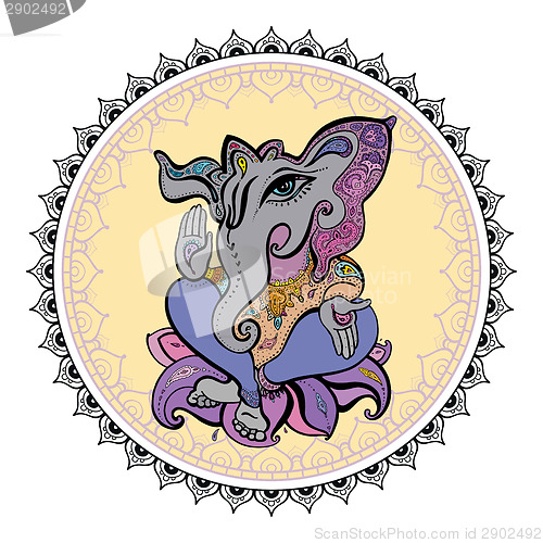 Image of Lord Ganesha Hand drawn illustration.