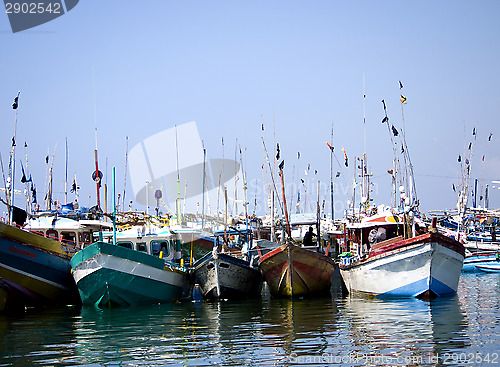 Image of Fisher boats at the beach in the morning light