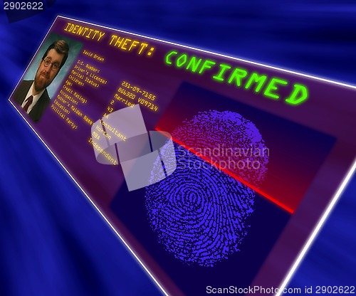 Image of A virtual reality display confirming identity theft