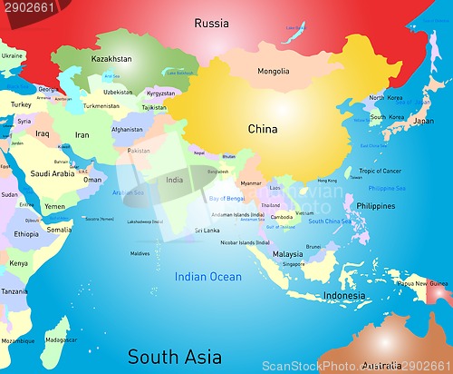 Image of south asia map