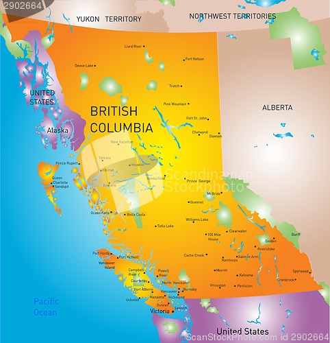 Image of british columbia province map