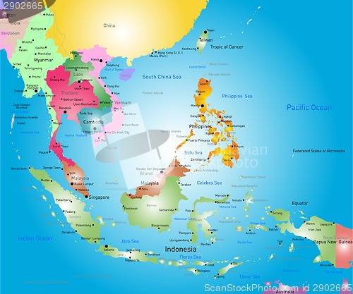 Image of southeast asia map