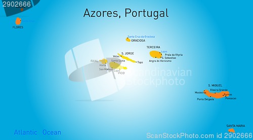 Image of map of Azores