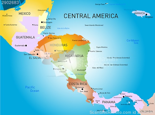 Image of central america map
