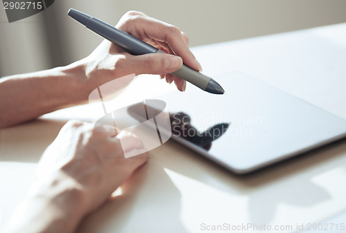 Image of Working with digital tablet