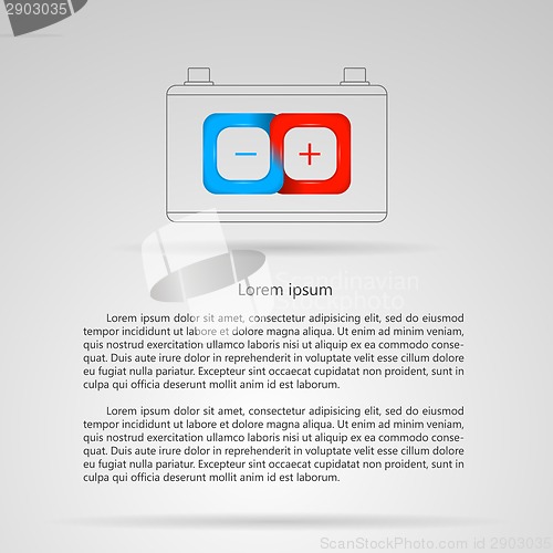 Image of Vector illustration of accumulator with infinite charge