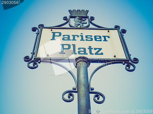 Image of Retro look Pariser Platz sign