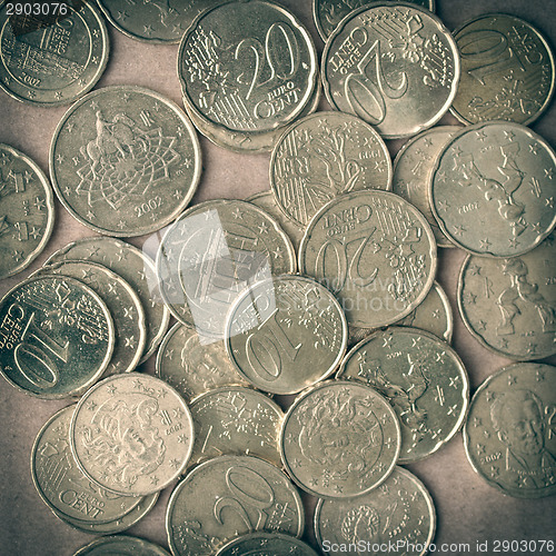 Image of Retro look Euro coins