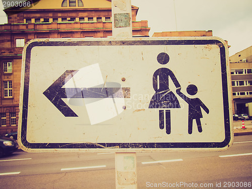 Image of Retro look Pedestrian area sign