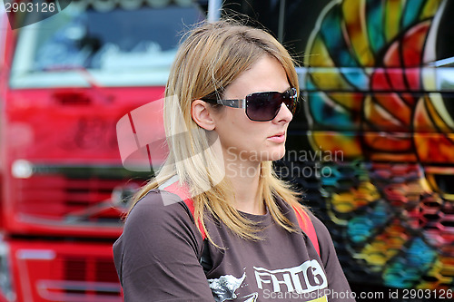 Image of Lisa Kelly with Show Truck Convoy in Finland