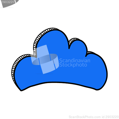 Image of Blue doodle cloud