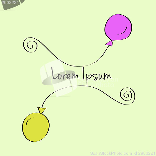 Image of Doodle purple and yellow balloons