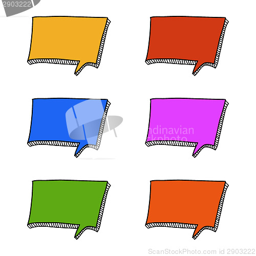 Image of Square doodle speech bubbles