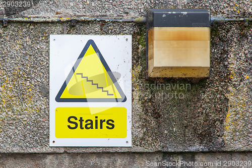 Image of Plastic sign, stairs