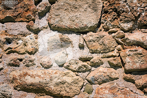 Image of Fragment of an ancient wall from stones. (Background image)