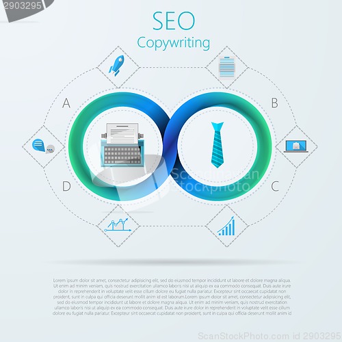 Image of Vector infographic for SEO or copywriting with Mobius ribbon