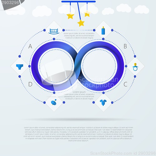 Image of Vector infographic for baby things store with Mobius stripe